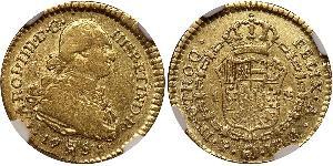 1 Escudo Vicereame della Nuova Granada (1717 - 1819) Oro Carlo IV di Spagna (1748-1819)