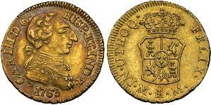 1 Escudo Vicereame della Nuova Spagna (1519 - 1821) Oro Carlo III di Spagna (1716 -1788)