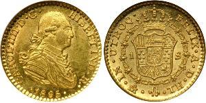 1 Escudo Vicereame della Nuova Spagna (1519 - 1821) Oro Carlo IV di Spagna (1748-1819)