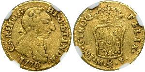 1 Escudo Vicereame della Nuova Spagna (1519 - 1821) Oro Carlo III di Spagna (1716 -1788)