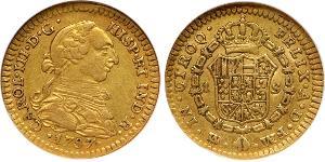 1 Escudo Vicereame della Nuova Spagna (1519 - 1821) Oro Carlo III di Spagna (1716 -1788)