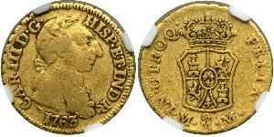 1 Escudo Vicereame della Nuova Spagna (1519 - 1821) Oro Carlo III di Spagna (1716 -1788)