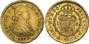 1 Escudo Vicereame della Nuova Spagna (1519 - 1821) Oro Carlo IV di Spagna (1748-1819)