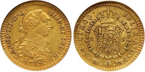 1 Escudo Virreinato de Nueva España (1519 - 1821) Oro Carlos III de España (1716 -1788)