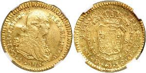 1 Escudo Virreinato de Nueva Granada (1717 - 1819) Oro Carlos IV de España (1748-1819)