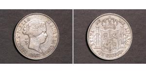 1 Escudo España Plata Isabella II of Spain (1830- 1904)