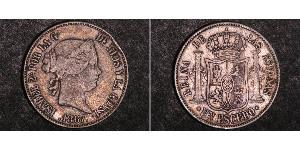 1 Escudo España Plata Isabella II of Spain (1830- 1904)