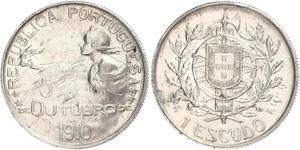 1 Escudo Primera República Portuguesa (1910 - 1926) Plata 