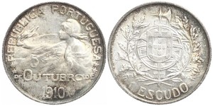 1 Escudo Primera República Portuguesa (1910 - 1926) Plata 