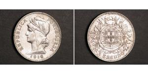 1 Escudo Primera República Portuguesa (1910 - 1926) Plata 