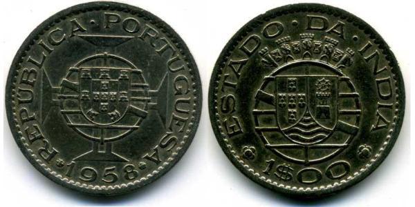 1 Escudo India portoghese (1510-1961) Rame/Zinco 