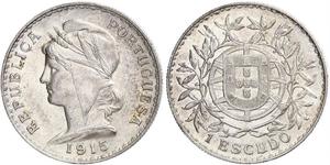 1 Escudo Erste Portugiesische Republik (1910 - 1926) Silber 