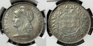 1 Escudo Erste Portugiesische Republik (1910 - 1926) Silber 