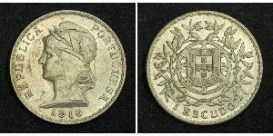 1 Escudo Erste Portugiesische Republik (1910 - 1926) Silber 