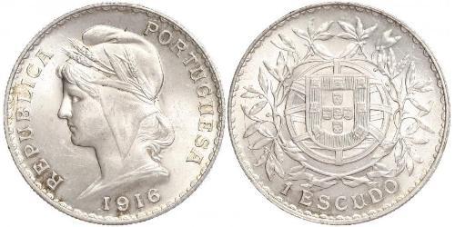 1 Escudo Erste Portugiesische Republik (1910 - 1926) Silber 