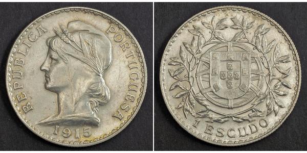 1 Escudo Erste Portugiesische Republik (1910 - 1926) Silber 