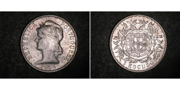 1 Escudo Erste Portugiesische Republik (1910 - 1926) Silber 