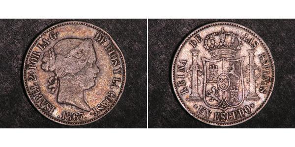 1 Escudo Spanien Silber Isabella II of Spain (1830- 1904)