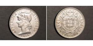 1 Escudo First Portuguese Republic (1910 - 1926) Silver 