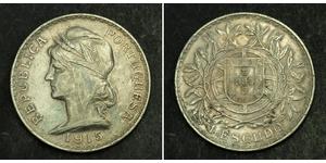 1 Escudo First Portuguese Republic (1910 - 1926) Silver 