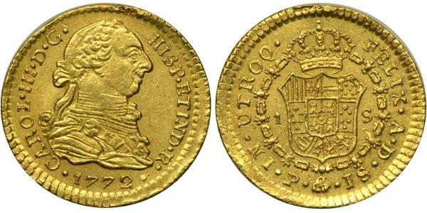 1 Escudo 新格拉納達總督轄區 (1717 - 1819) 金 卡洛斯三世 (西班牙) (1716 -1788)