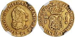 1 Escudo 新西班牙總督轄區 (1535 - 1821) 金 Philip V of Spain(1683-1746)