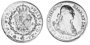 1 Escudo 新西班牙總督轄區 (1535 - 1821) 金 卡洛斯四世 (1748-1819)