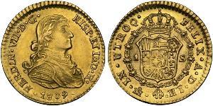 1 Escudo 新西班牙總督轄區 (1535 - 1821) 金 费尔南多七世 (1784 - 1833)
