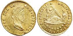 1 Escudo 玻利維亞 金 Simon Bolivar (1783 - 1830)
