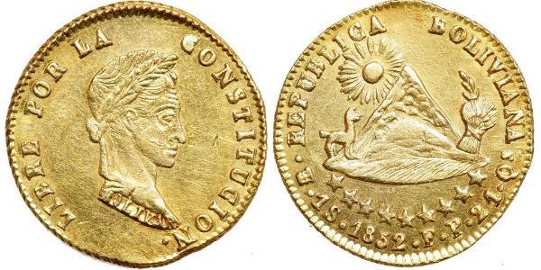 1 Escudo 玻利維亞 金 Simon Bolivar (1783 - 1830)