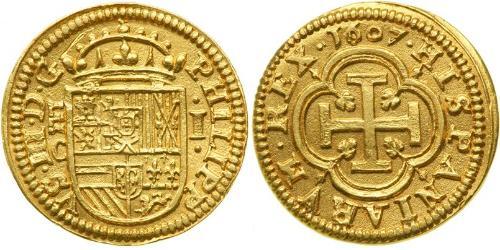 1 Escudo 西班牙哈布斯堡王朝 (1516 - 1700) 金 Philip III of Spain (1578-1621)