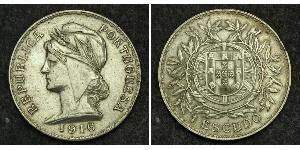 1 Escudo First Portuguese Republic (1910 - 1926) 銀 