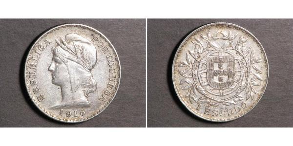 1 Escudo First Portuguese Republic (1910 - 1926) 銀 