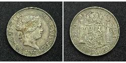 1 Escudo 西班牙 銀 Isabella II of Spain (1830- 1904)