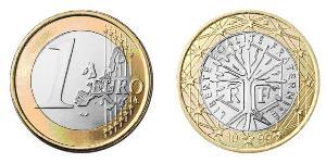 1 Euro French Fifth Republic (1958 - ) Bimetal 