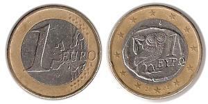 1 Euro Hellenic Republic (1974 - ) Bimetal 