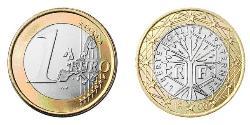1 Euro Quinta Repubblica francese (1958 - ) Bimetal 