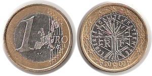 1 Euro Quinta República Francesa (1958 - ) Bimetal 