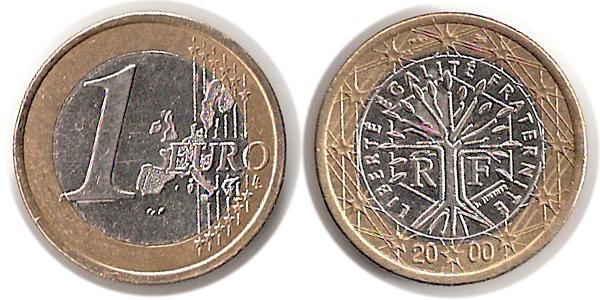 1 Euro 法蘭西第五共和國 Bimetal 