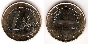 1 Euro 賽普勒斯 Bimetal 