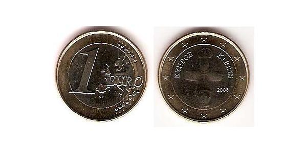 1 Euro 賽普勒斯 Bimetal 