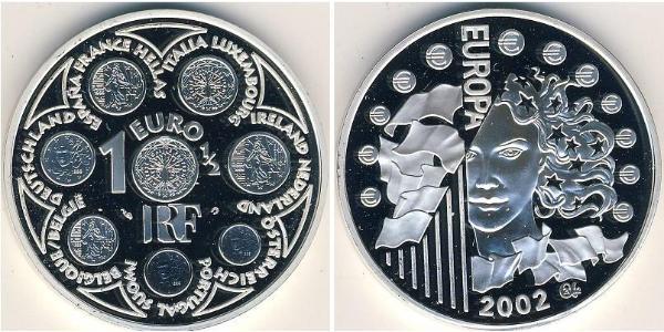 1 Euro 法蘭西第五共和國 銀 