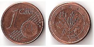 1 Eurocent Alemania (1990 - ) Cobre/Acero 