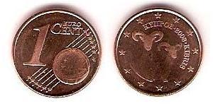 1 Eurocent Chipre (1960 - ) Cobre/Acero 