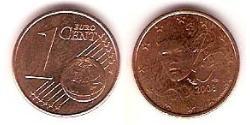 1 Eurocent Quinta República Francesa (1958 - ) Cobre/Acero 