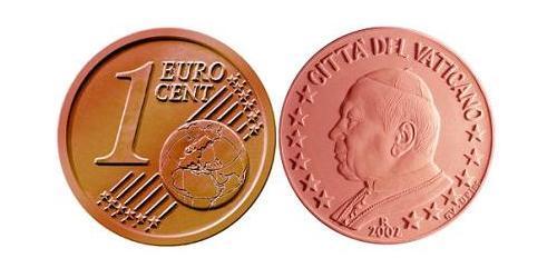 1 Eurocent Vatican (1926-) Cobre/Acero John Paul II (1920 - 2005)