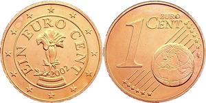 1 Eurocent Republic of Austria (1955 - ) Cuivre 