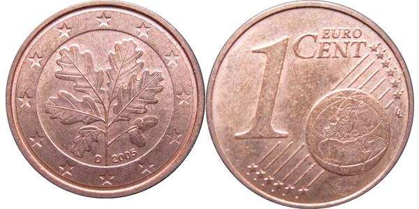 1 Eurocent Bundesrepublik Deutschland  (1990 - ) Kupfer/Stahl 