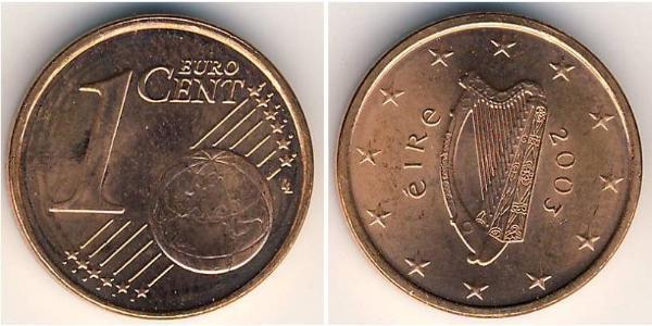 1 Eurocent Irland (1922 - ) Kupfer/Stahl 
