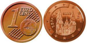 1 Eurocent Reino de España (1976 - ) Kupfer/Stahl 